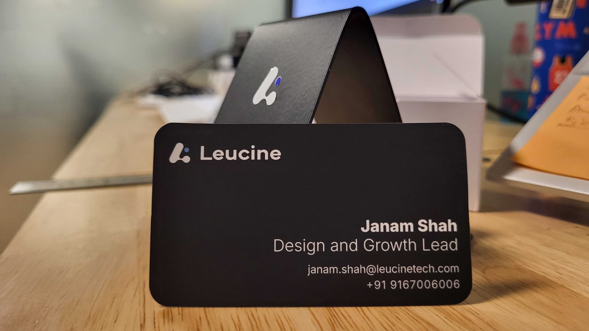My own business card carrying the system