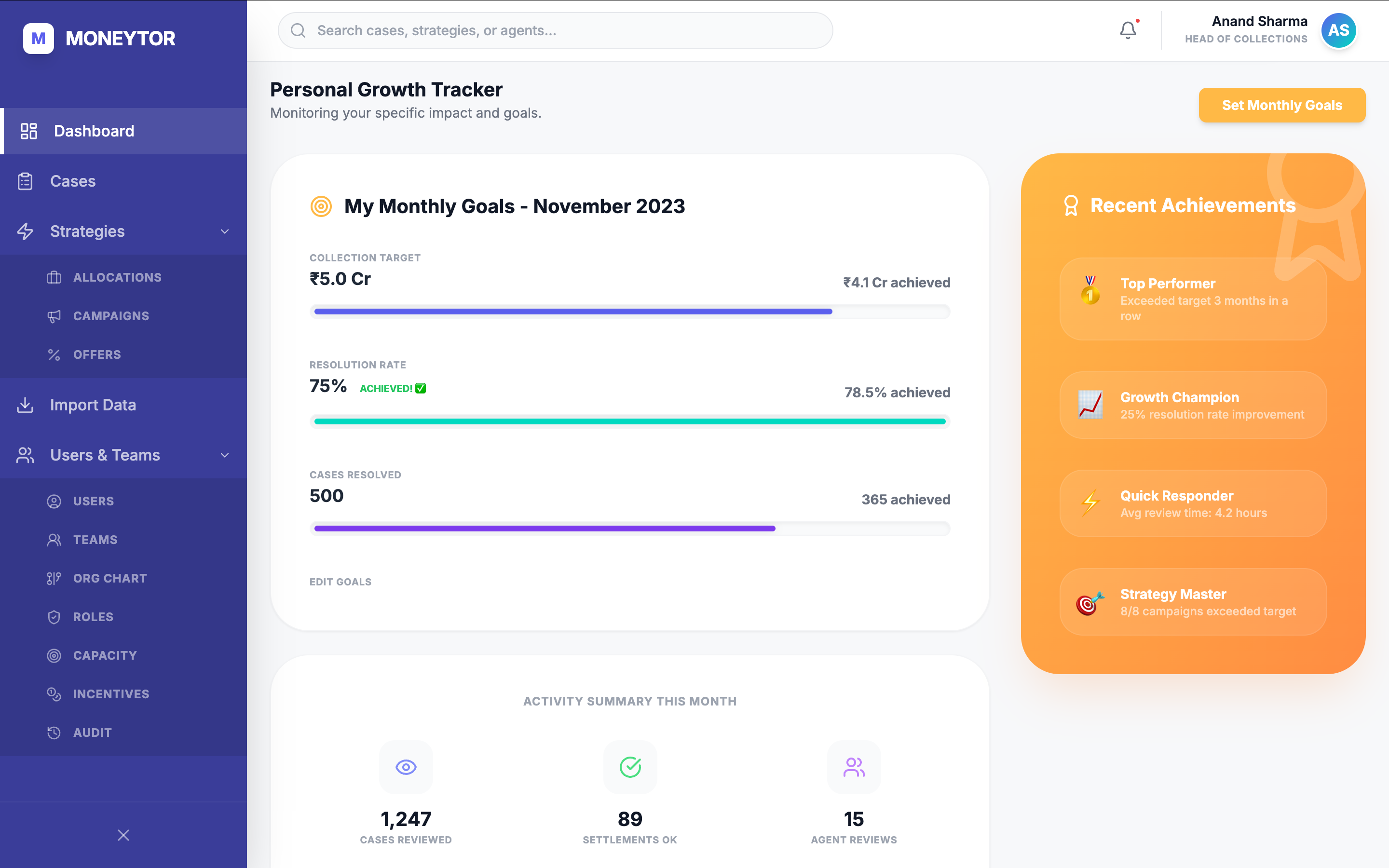 Personal Growth Tracker for individual agents